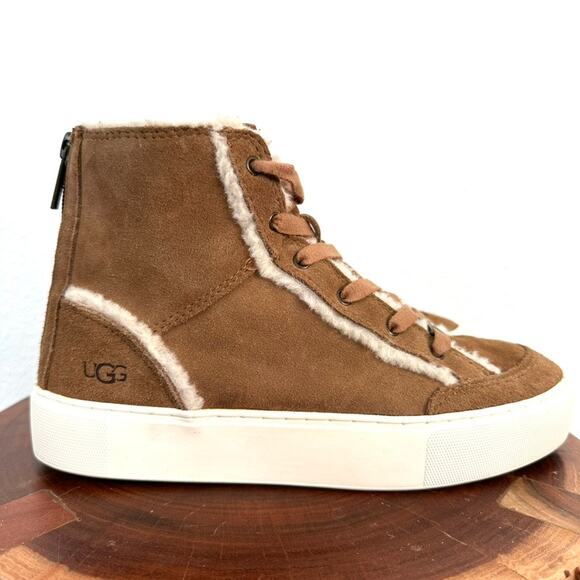 UGG High-Top Sneakers in Chestnut Suede, Size 7 - Excellent Condition - Picture 3 of 12